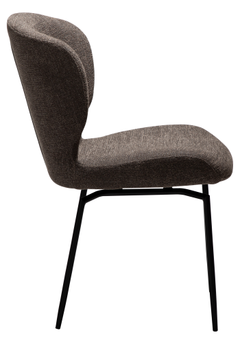 DAN-FORM GLORY spisebordsstol, m. drejefunktion - Major brun boucl stof og sort metal