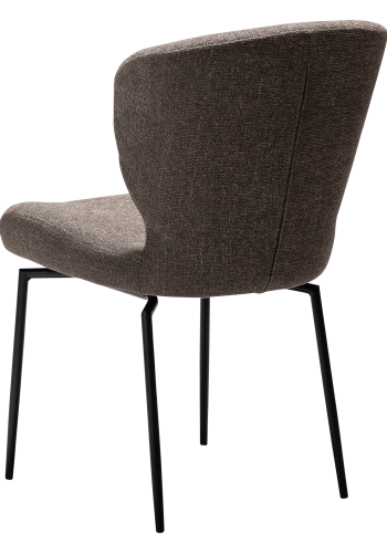 DAN-FORM GLORY spisebordsstol, m. drejefunktion - Major brun boucl stof og sort metal