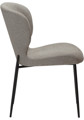 DAN-FORM GLORY spisebordsstol - Pebble earth boucl stof og sort metal