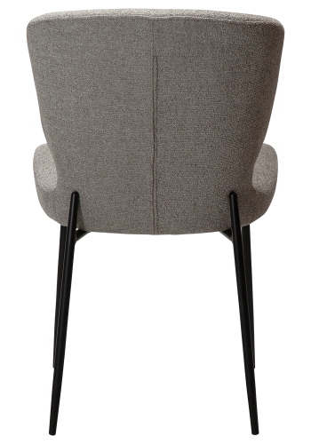 DAN-FORM GLORY spisebordsstol - Pebble earth boucl stof og sort metal