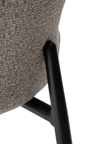 DAN-FORM GLORY spisebordsstol - Pebble earth boucl stof og sort metal