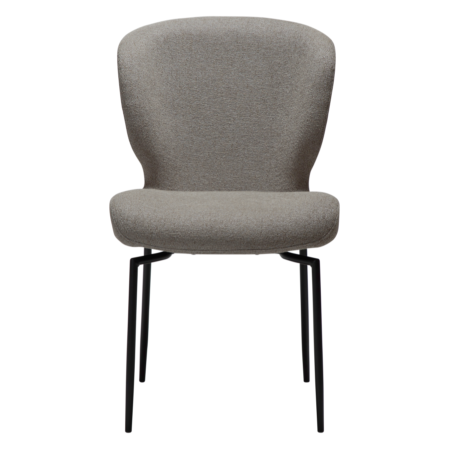 DAN-FORM GLORY spisebordsstol, m. drejefunktion - Pebble earth boucl stof og sort metal