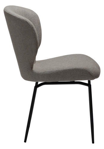 DAN-FORM GLORY spisebordsstol, m. drejefunktion - Pebble earth boucl stof og sort metal