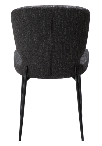 DAN-FORM GLORY spisebordsstol - Ravn sort boucl stof og sort metal