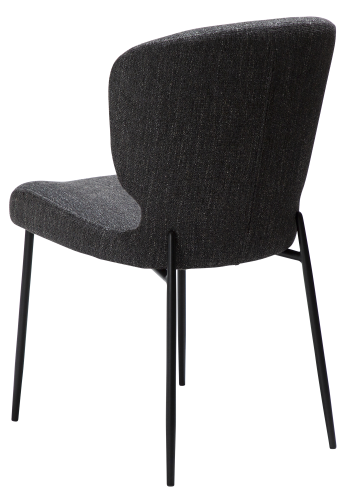 DAN-FORM GLORY spisebordsstol - Ravn sort boucl stof og sort metal