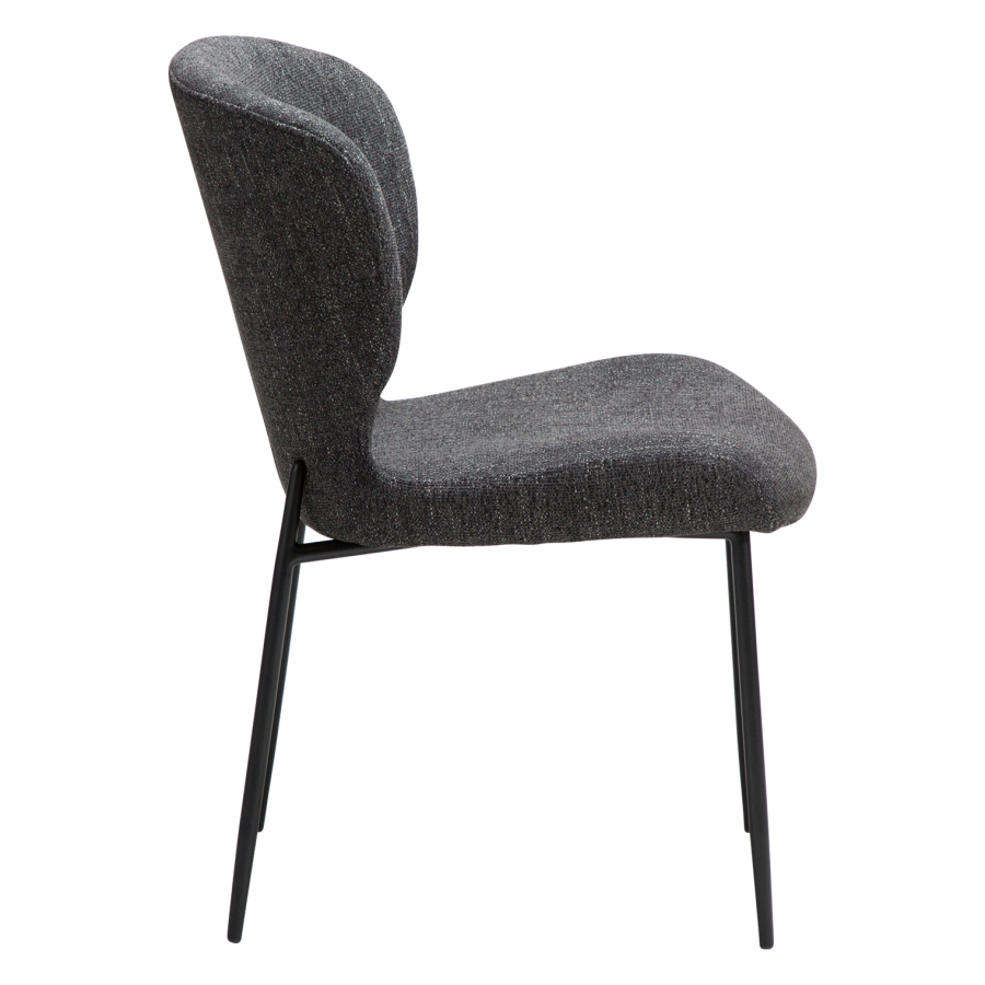 DANFORM Glory spisebordsstol - Raven sort bouclstof og sort stl