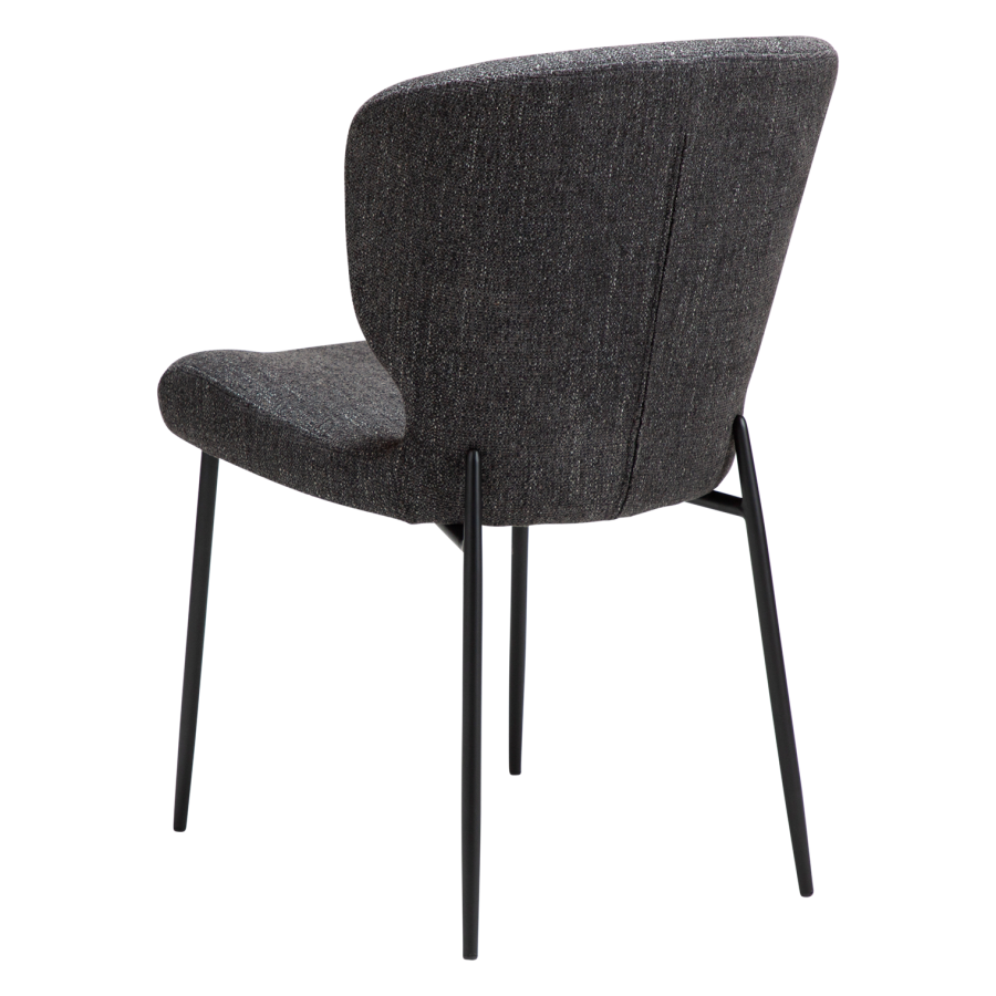 DANFORM Glory spisebordsstol - Raven sort bouclstof og sort stl