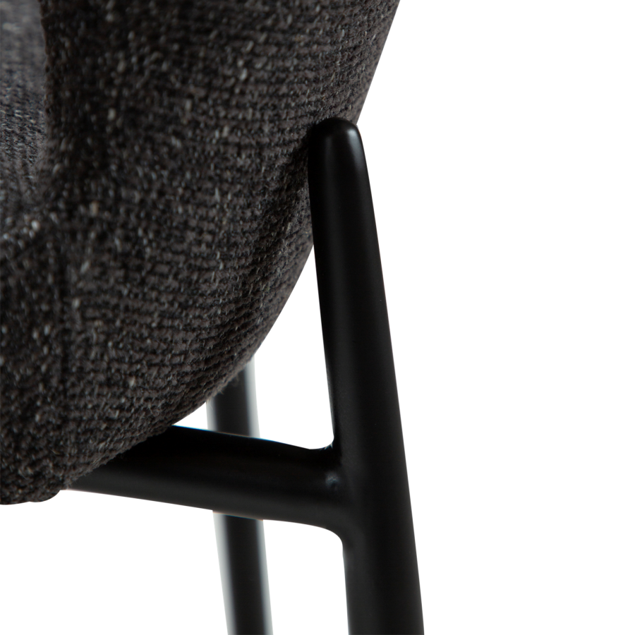 DANFORM Glory spisebordsstol - Raven sort bouclstof og sort stl