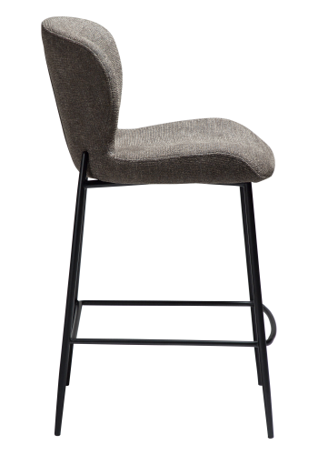 DAN-FORM GLORY barstol, m. rygln og fodsttte - Major brun boucl stof og sort metal