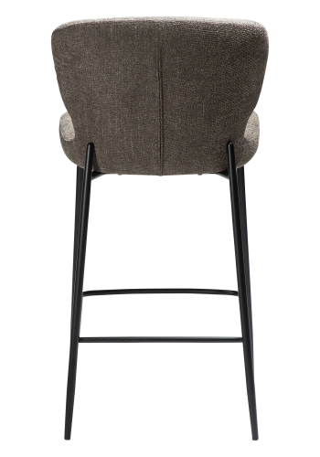 DAN-FORM GLORY barstol, m. rygln og fodsttte - Major brun boucl stof og sort metal