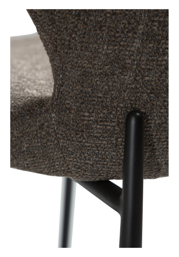 DAN-FORM GLORY barstol, m. rygln og fodsttte - Major brun boucl stof og sort metal