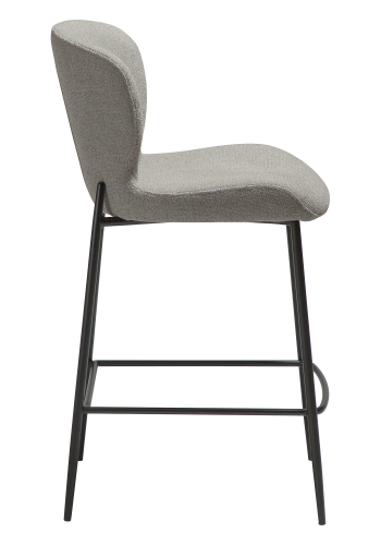 DAN-FORM GLORY barstol, m. rygln og fodsttte - Pebble earth boucl stof og sort metal
