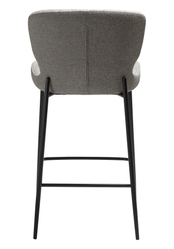 DAN-FORM GLORY barstol, m. rygln og fodsttte - Pebble earth boucl stof og sort metal