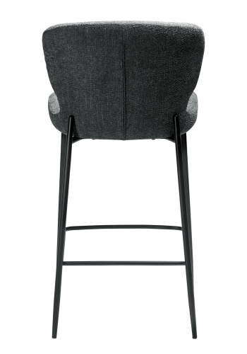 DAN-FORM GLORY barstol, m. rygln og fodsttte - Raven sort boucl stof og sort metal