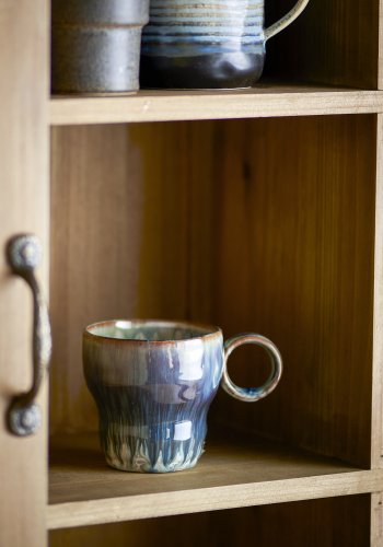 BLOOMINGVILLE Nigel Tasse, Blau, Steingut (T9xH9 cm, 4er-Set)