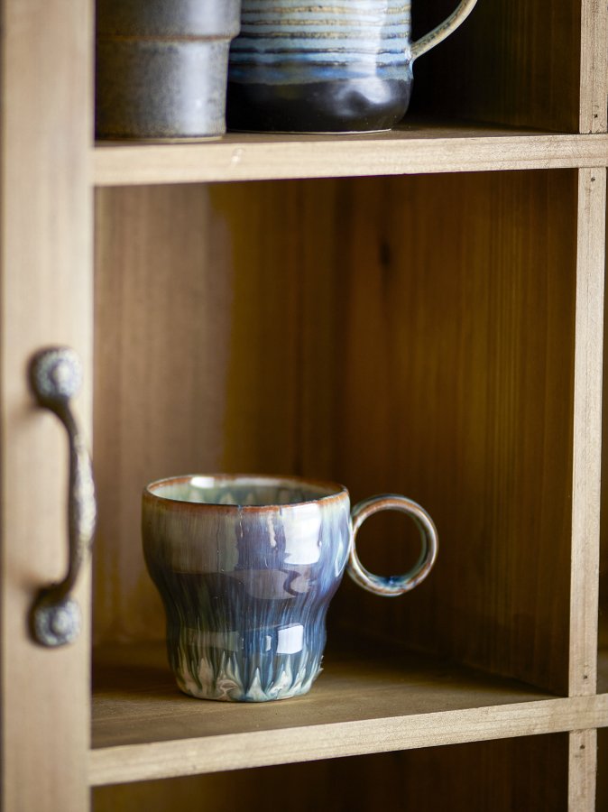 BLOOMINGVILLE Nigel Tasse, Blau, Steingut (T9xH9 cm, 4er-Set)