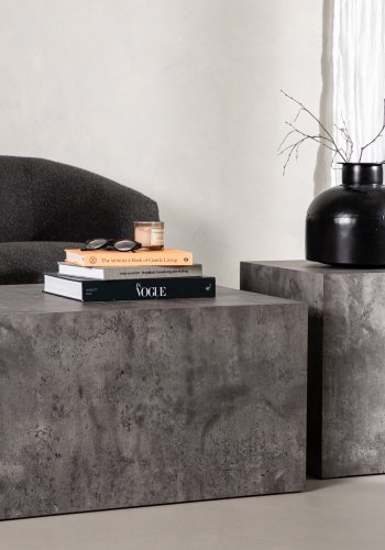 VENTURE DESIGN York salongbord - MDF med gr marmorlook (sett med 2)