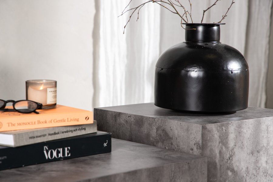 VENTURE DESIGN York salongbord - MDF med gr marmorlook (sett med 2)