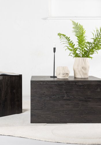 VENTURE DESIGN York salongbord - mocca MDF med 3D papir (sett med 2)