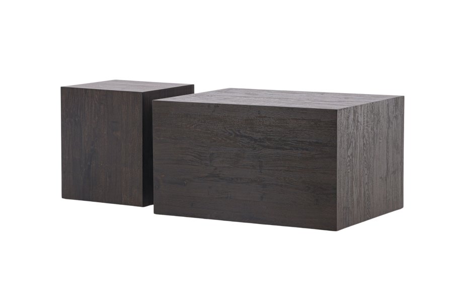 VENTURE DESIGN York salongbord - mocca MDF med 3D papir (sett med 2)