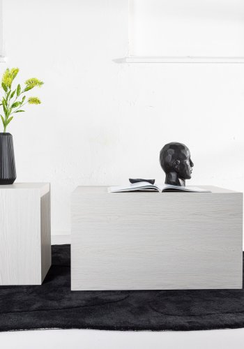 VENTURE DESIGN York salongbord - hvitkalket MDF med 3D-papir (sett med 2)