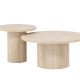 VENTURE HOME Hrn Salongbord 80x38 cm + 50x45 cm - Travertin-look