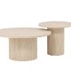 VENTURE HOME Hrn Salongbord 80x38 cm + 50x45 cm - Travertin-look