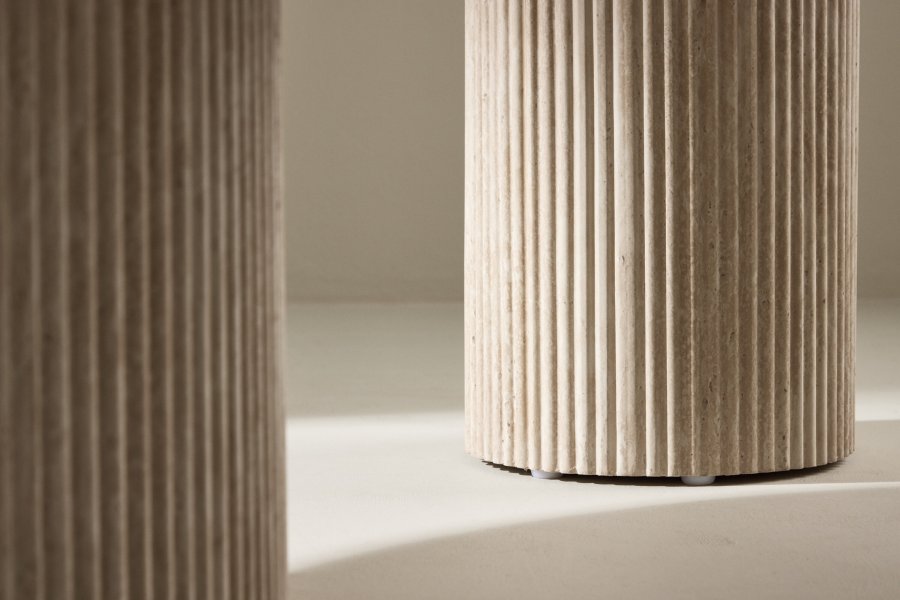 VENTURE HOME Hrn Salongbord 80x38 cm + 50x45 cm - Travertin-look