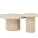 VENTURE HOME Hrn Salongbord 80x38 cm + 50x45 cm - Travertin-look