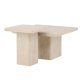 VENTURE HOME Qvart salongbord 80x80x46 cm + 50x50x56 cm - Travertin-utseende