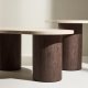 VENTURE HOME Megg salongbord 130*70*40 cm + 50x50 cm - Mokka/travertin-look