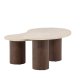 VENTURE HOME Megg salongbord 130*70*40 cm + 50x50 cm - Mokka/travertin-look