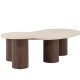 VENTURE HOME Megg salongbord 130*70*40 cm + 50x50 cm - Mokka/travertin-look