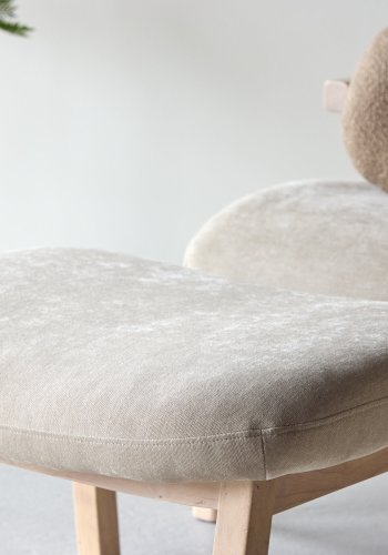 VENTURE HOME Rile lenestol + fotskammel - Hvitkalket/Beige