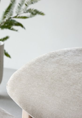 VENTURE HOME Rile lenestol + fotskammel - Hvitkalket/Beige