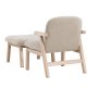 VENTURE HOME Rile lenestol + fotskammel - Hvitkalket/Beige