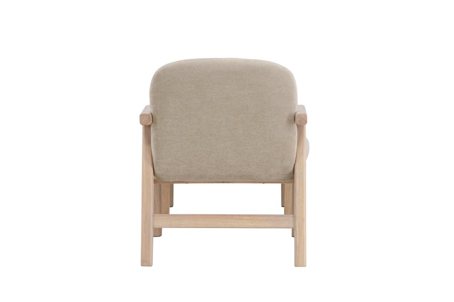 VENTURE HOME Rile lenestol + fotskammel - Hvitkalket/Beige