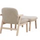 VENTURE HOME Rile lenestol + fotskammel - Hvitkalket/Beige