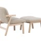 VENTURE HOME Rile lenestol + fotskammel - Hvitkalket/Beige