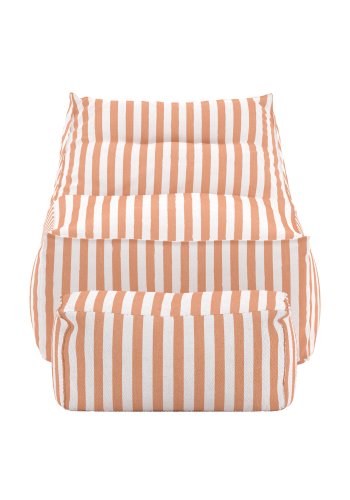 VENTURE HOME Redang Relaxbag + Redang Ottoman Vit/ Persika randig