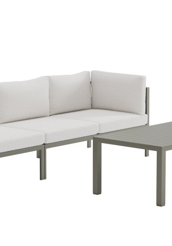 VENTURE HOME Copacabana soffgrupp 2 + 1 med bord - Brun / Vit Boucl�