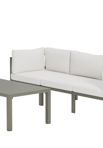 VENTURE HOME Copacabana soffgrupp 2 + 1 med bord - Brun / Vit Boucl�