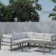 VENTURE HOME Copacabana h�rnsoffa 3 + 2 med bord - Brun / Vit Boucl�