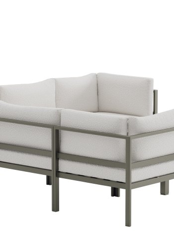 VENTURE HOME Copacabana h�rnsoffa 3 + 2 med bord - Brun / Vit Boucl�