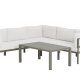VENTURE HOME Copacabana h�rnsoffa 3 + 2 med bord - Brun / Vit Boucl�