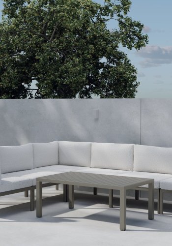 VENTURE HOME Copacabana H�rnsoffa 3 + 3 med Bord - Brun / Vit Boucl�