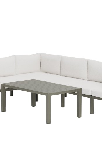 VENTURE HOME Copacabana H�rnsoffa 3 + 3 med Bord - Brun / Vit Boucl�