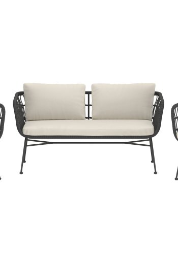 VENTURE HOME Isola Lounge Soffa med 2 Isola Lounge F�t�ljer - Svart / Svart Rotting