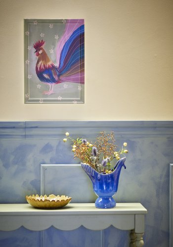 CREATIVE COLLECTION Hanaia Illustration mit Rahmen, Grün, Kiefer (L35,5xH50xB2 cm)