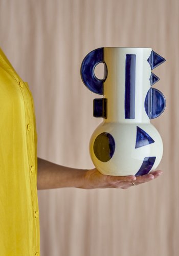 BLOOMINGVILLE Graphica Vase, Bl, Steinty